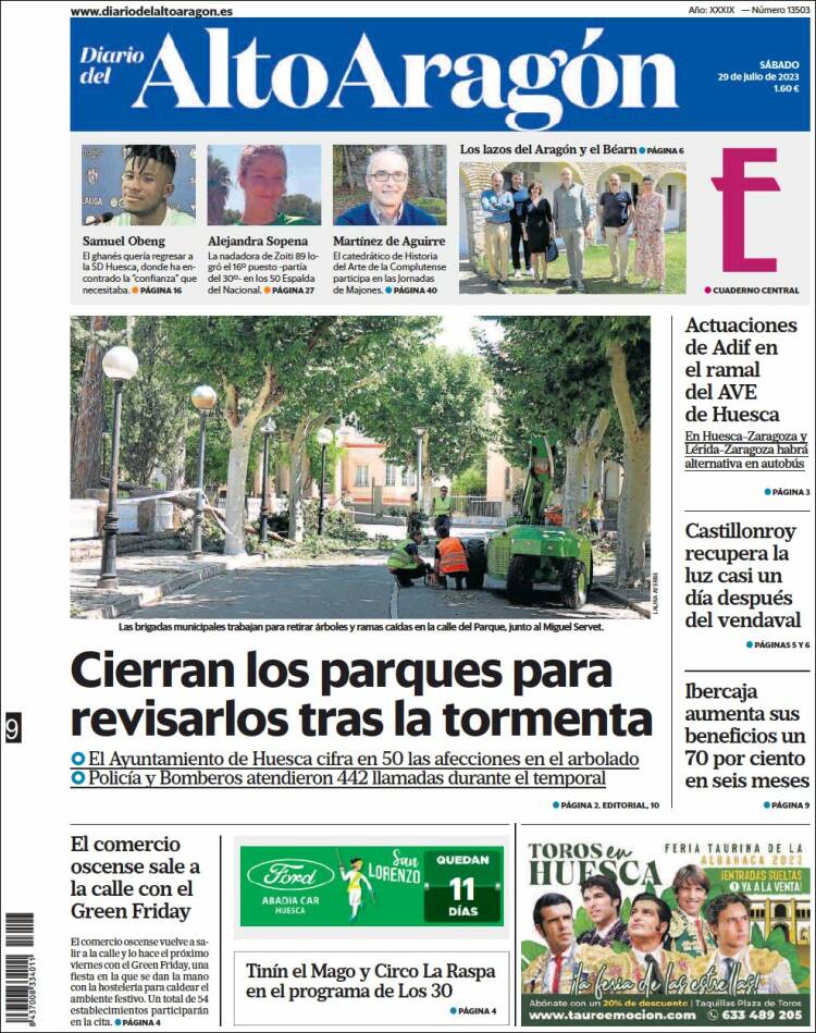Portada de Diario del AltoAragón (España)