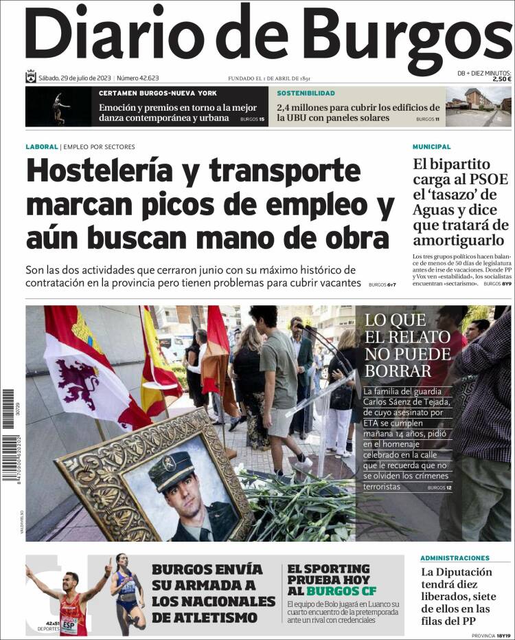 Portada de Diario de Burgos (España)