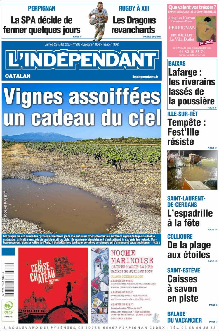 Portada de Le Indépendant (Francia)