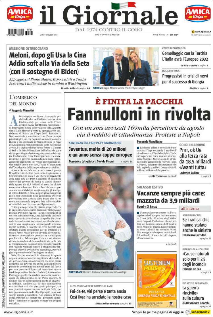 Portada de il Giornale (Italia)