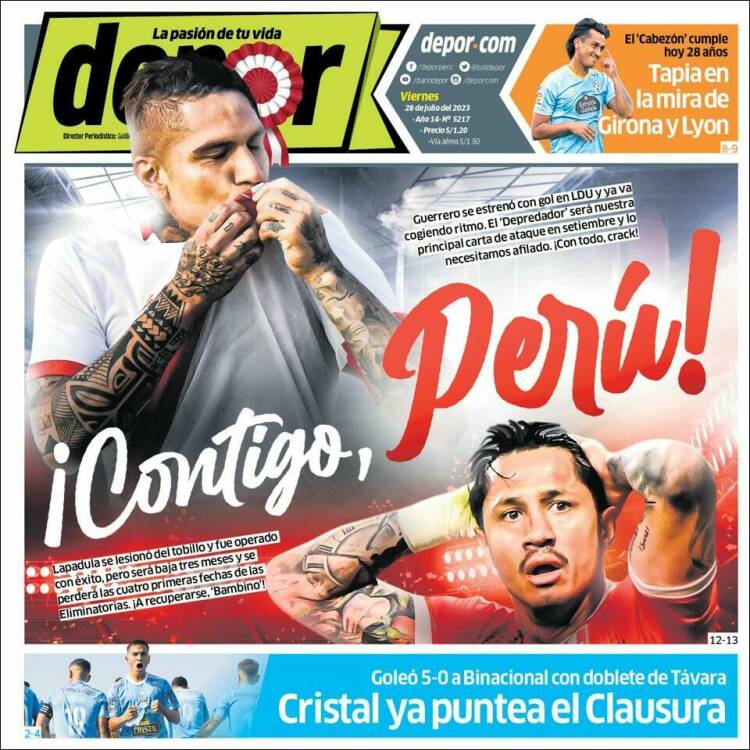 Portada de Depor (Perú)