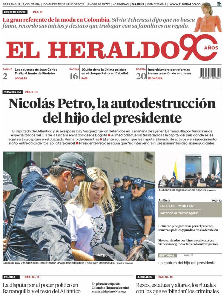 Portada de El Heraldo (Colombia)