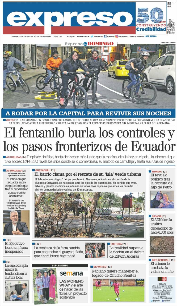 Portada de Expreso (Ecuador)