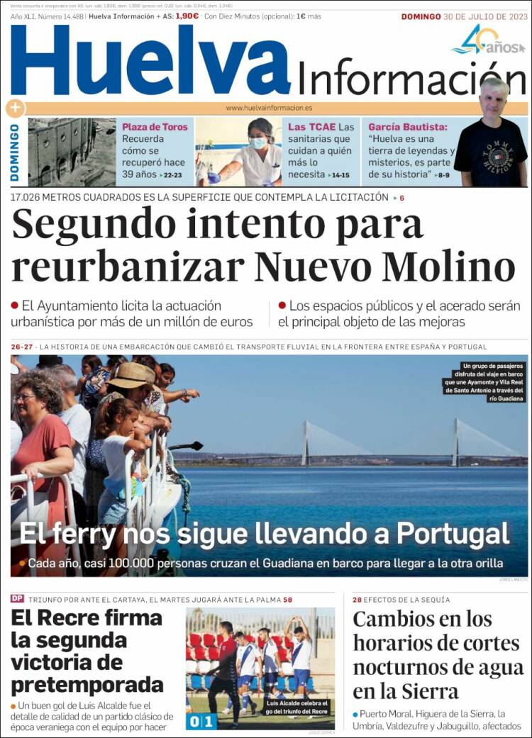 Portada de Huelva Información (España)