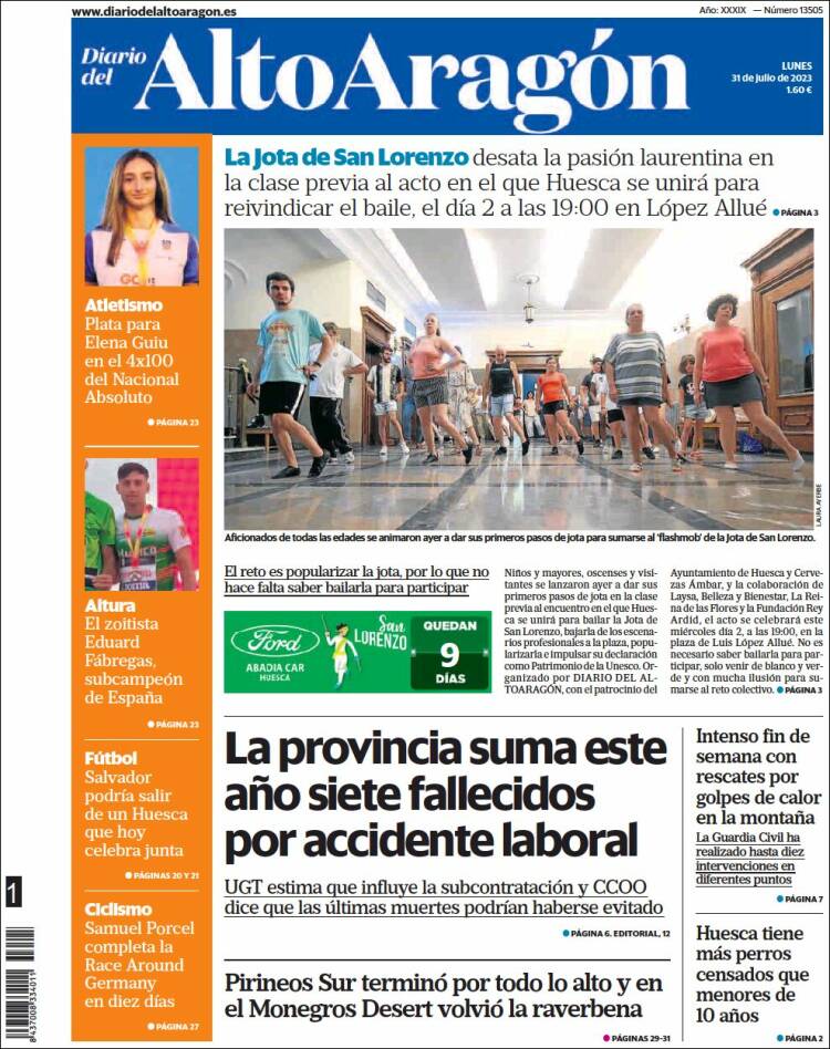 Portada de Diario del AltoAragón (España)