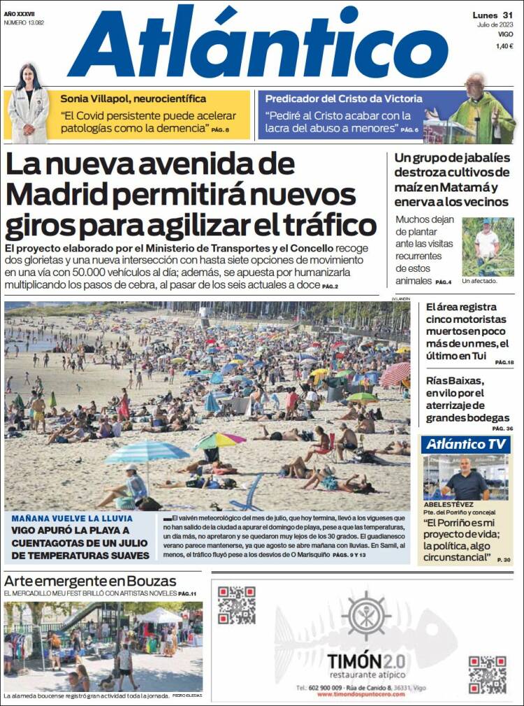 Portada de Atlántico Diario (España)