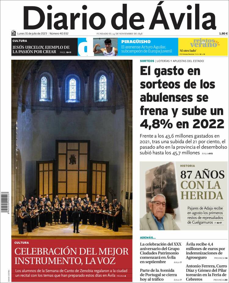 Portada de Diario de Ávila (España)