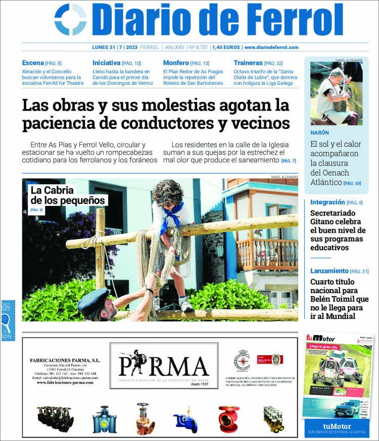 Portada de Diario de Ferrol (España)