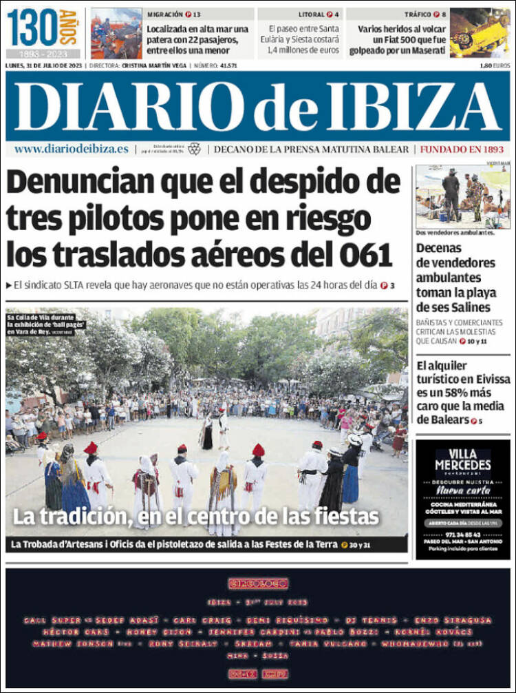 Portada de Diario de Ibiza (Espa&ntilde;a)