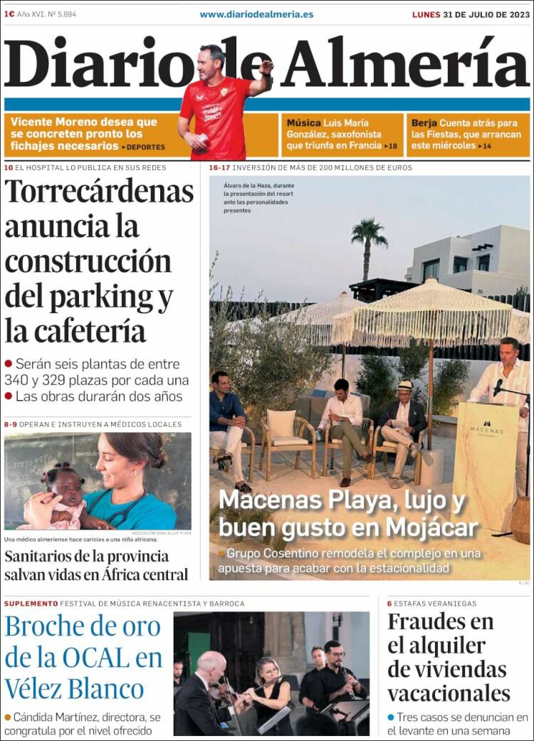 Portada de Diario de Almería (España)