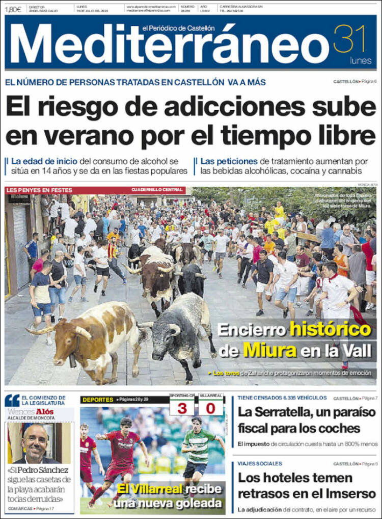 Portada de El Periódico Mediterraneo (Espa&ntilde;a)