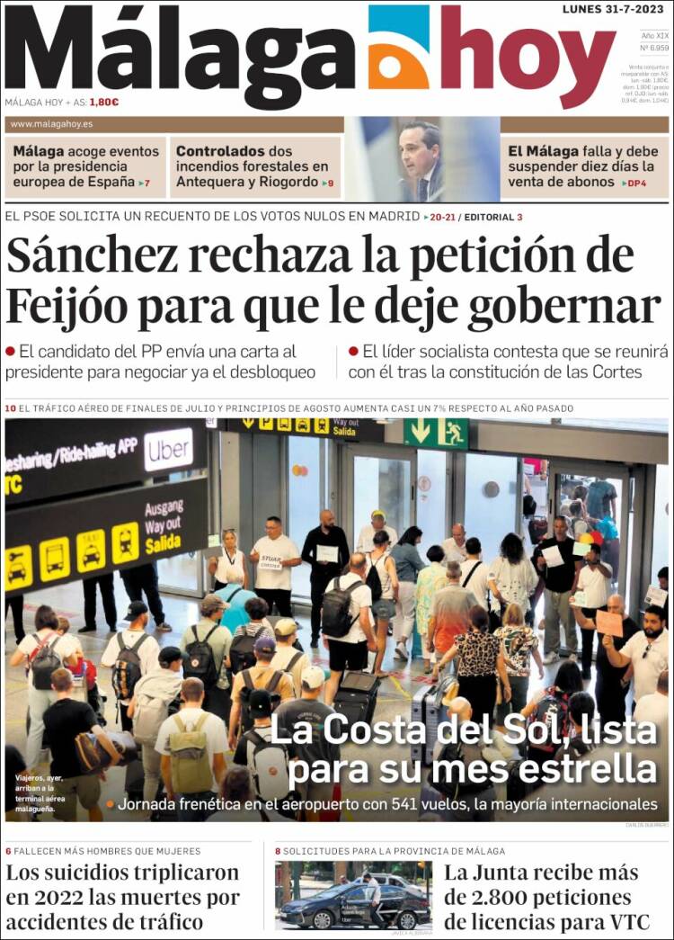 Portada de Málaga Hoy (España)