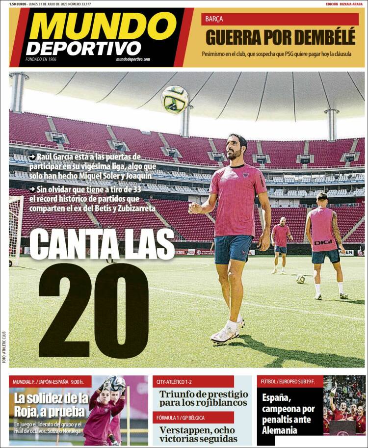 Portada de Mundo Deportivo Bizkaia (Espa&ntilde;a)