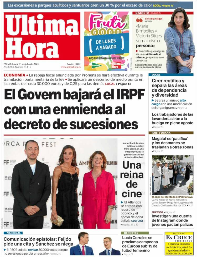 Portada de Última Hora (Espa&ntilde;a)