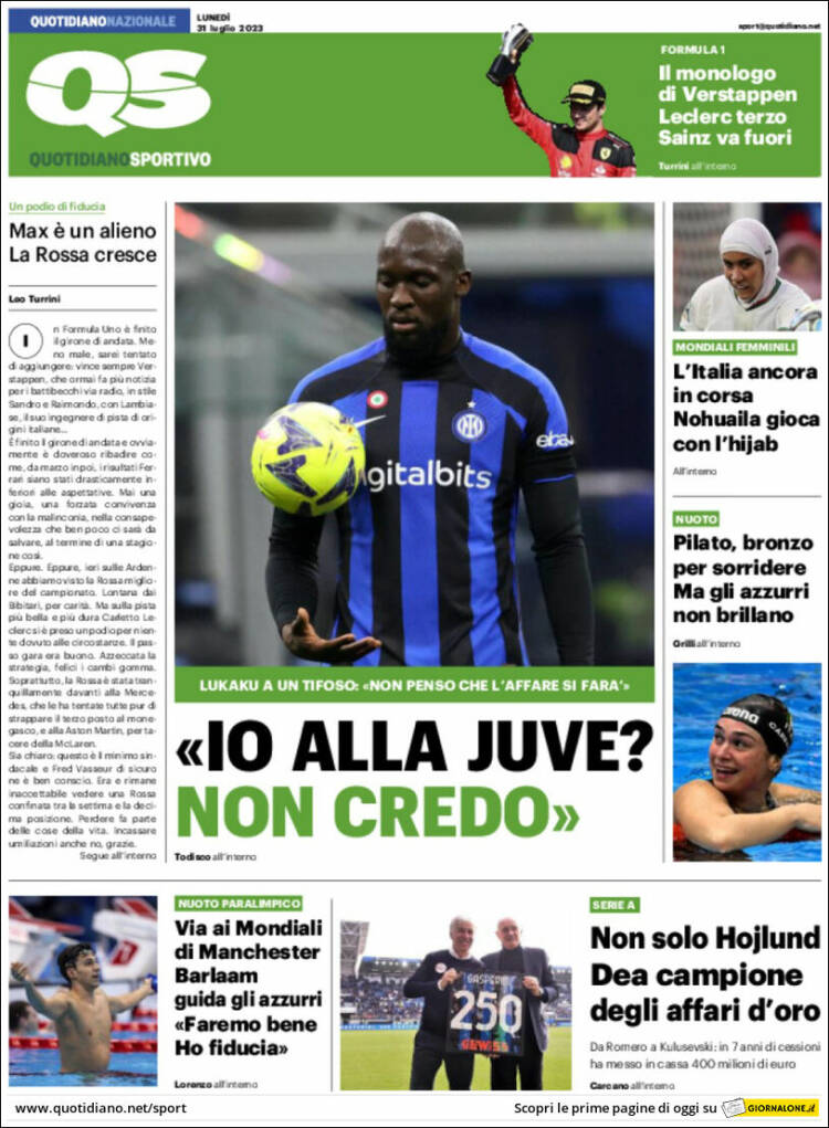 Portada de Quotidiano Sportivo (Italia)