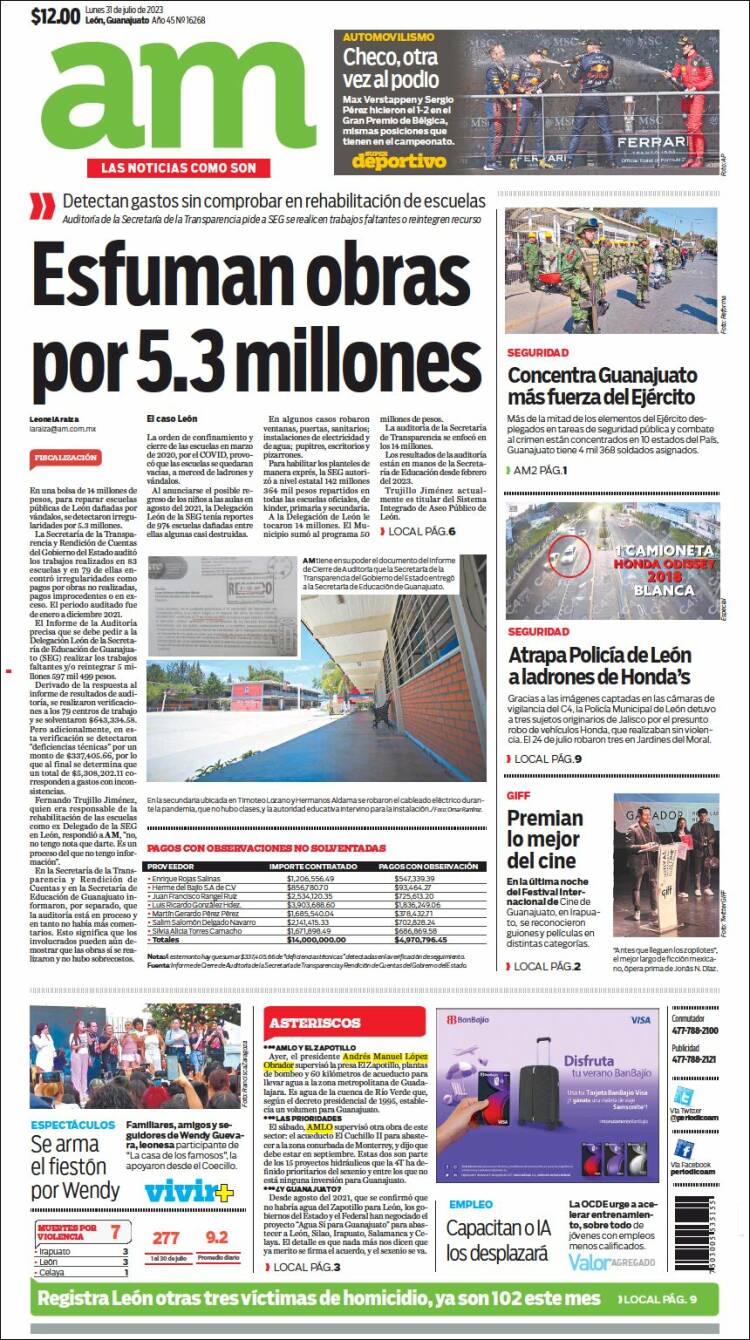 Portada de Al Día A.M. (Mexique)