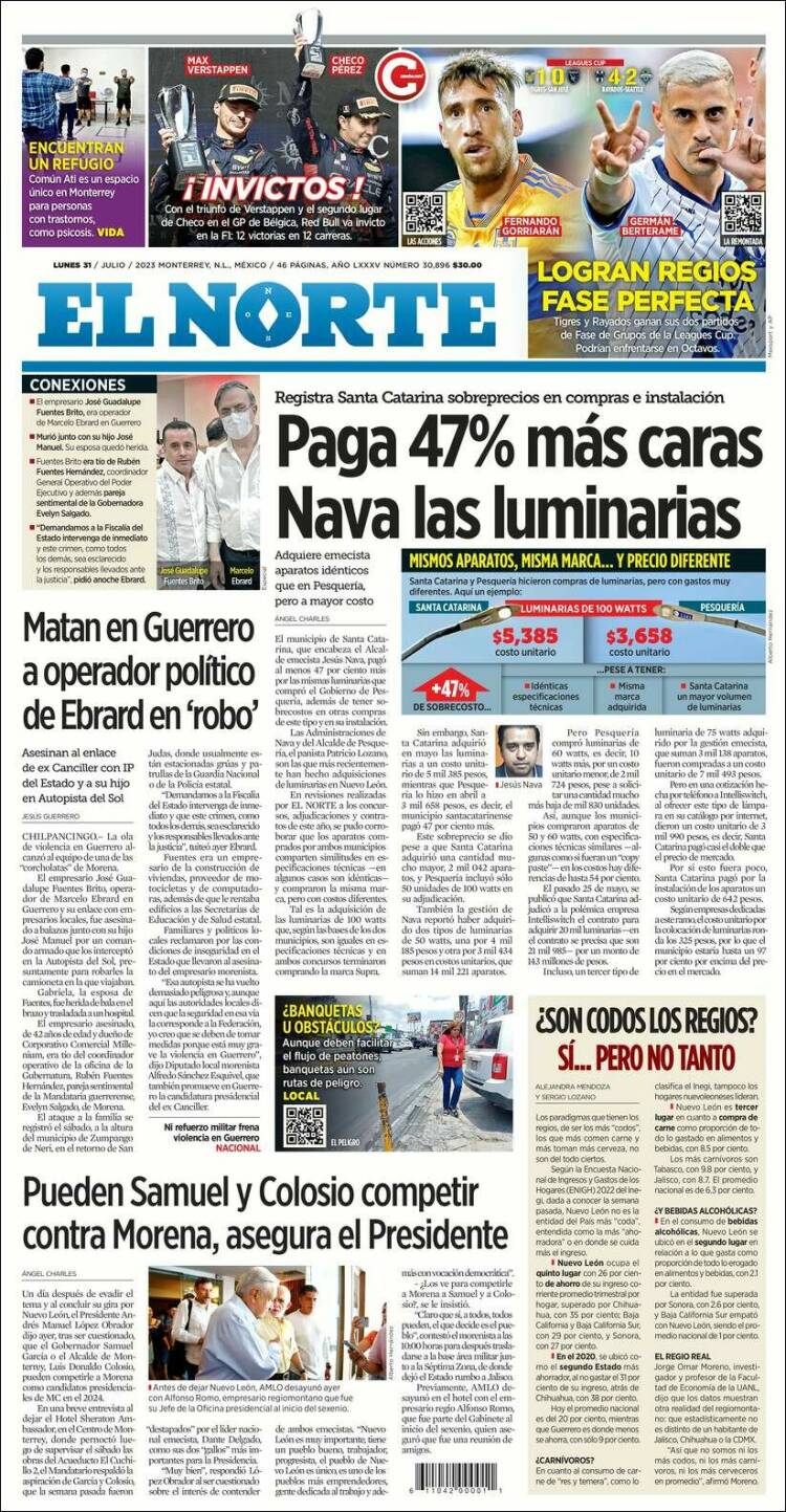 Portada de El Norte (Mexique)