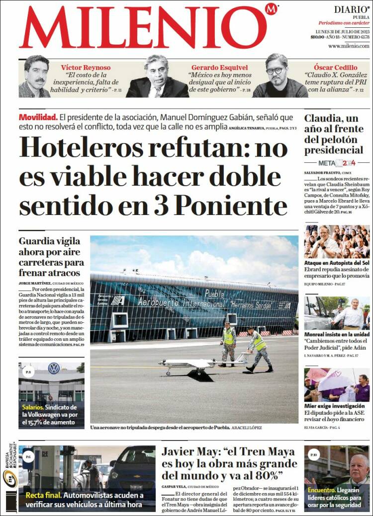 Portada de Milenio de Puebla (M&eacute;xico)