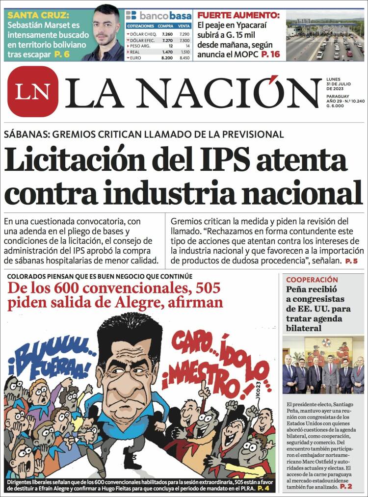 Portada de La Nación (Paraguay)