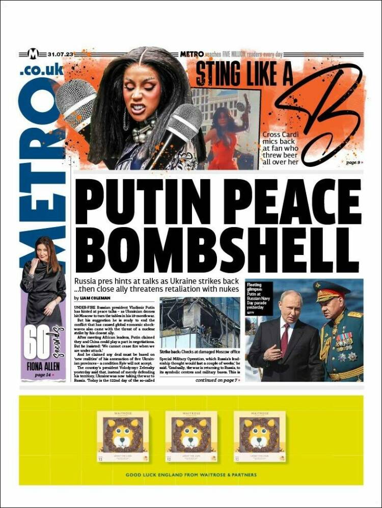 Portada de Metro (Reino Unido)