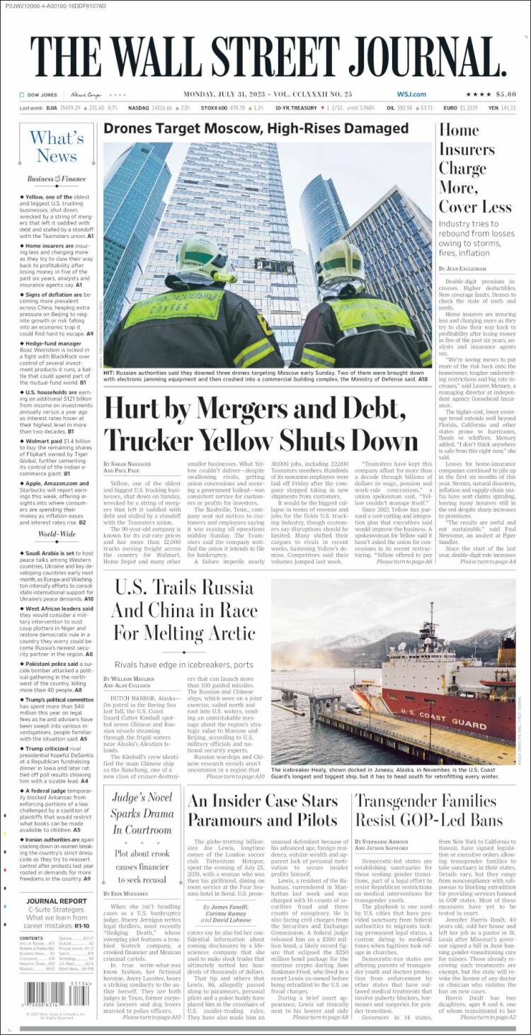 Portada de Wall Street Journal (USA)