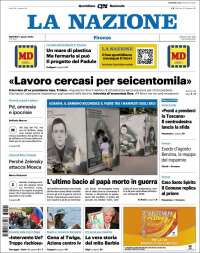 Portada de La Nazione (Italia)