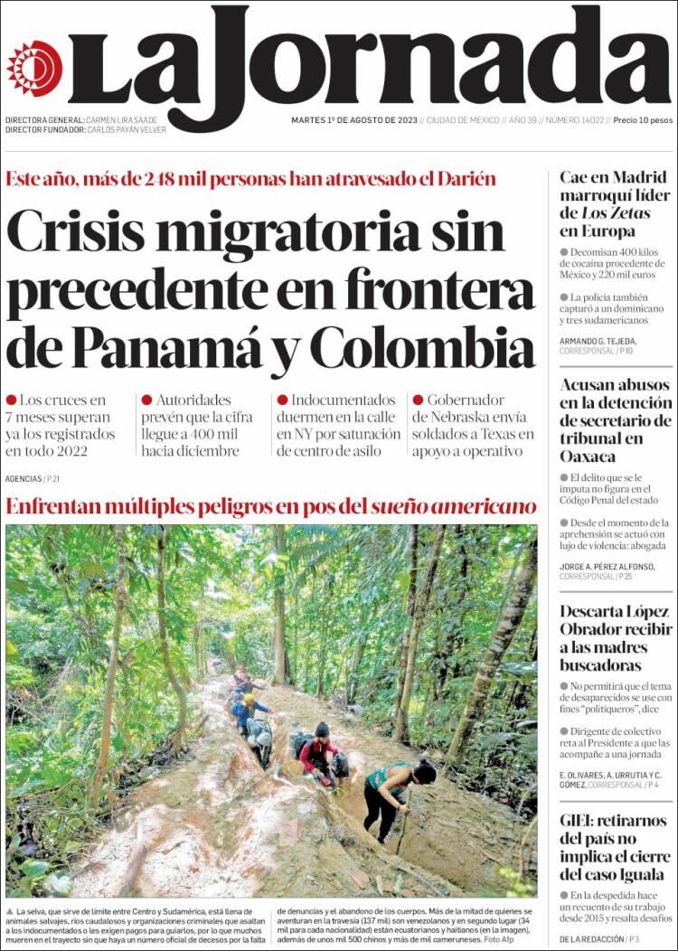 Portada de La Jornada (M&eacute;xico)