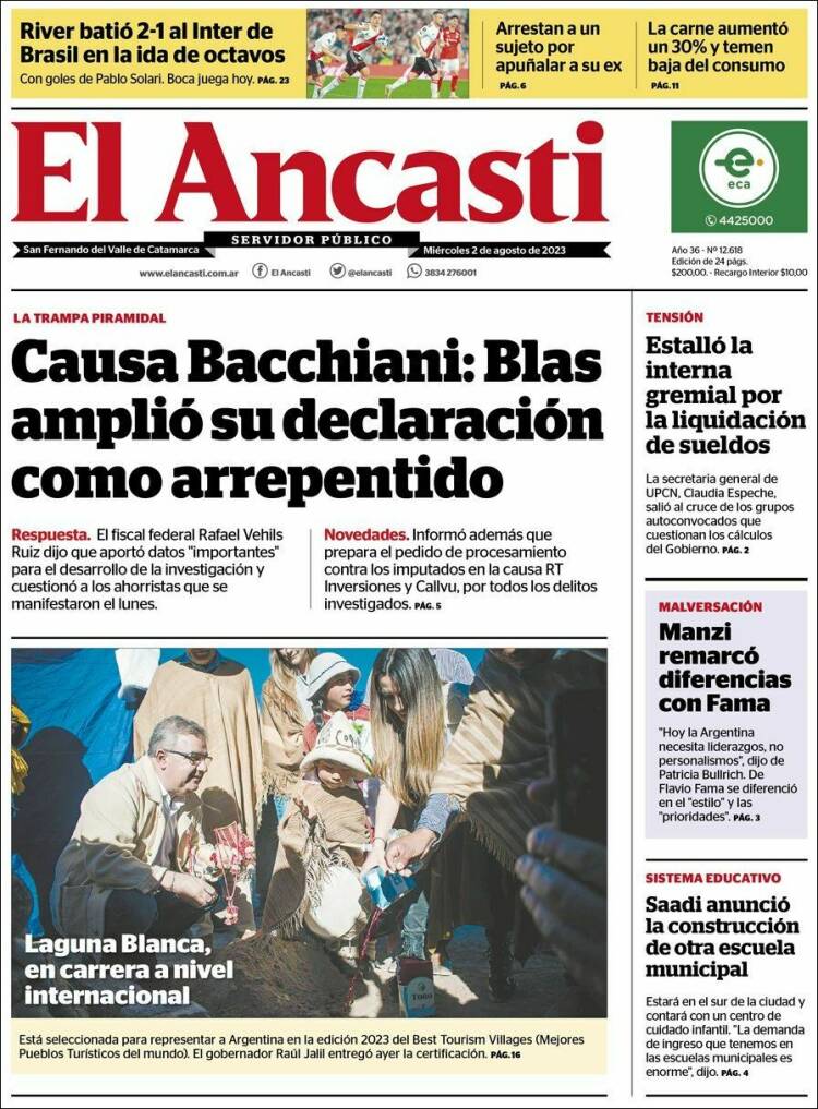 Portada de El Ancasti (Argentina)