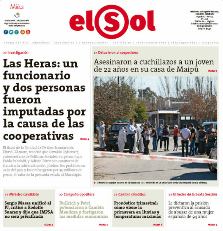 Portada de El Sol Diario (Argentina)