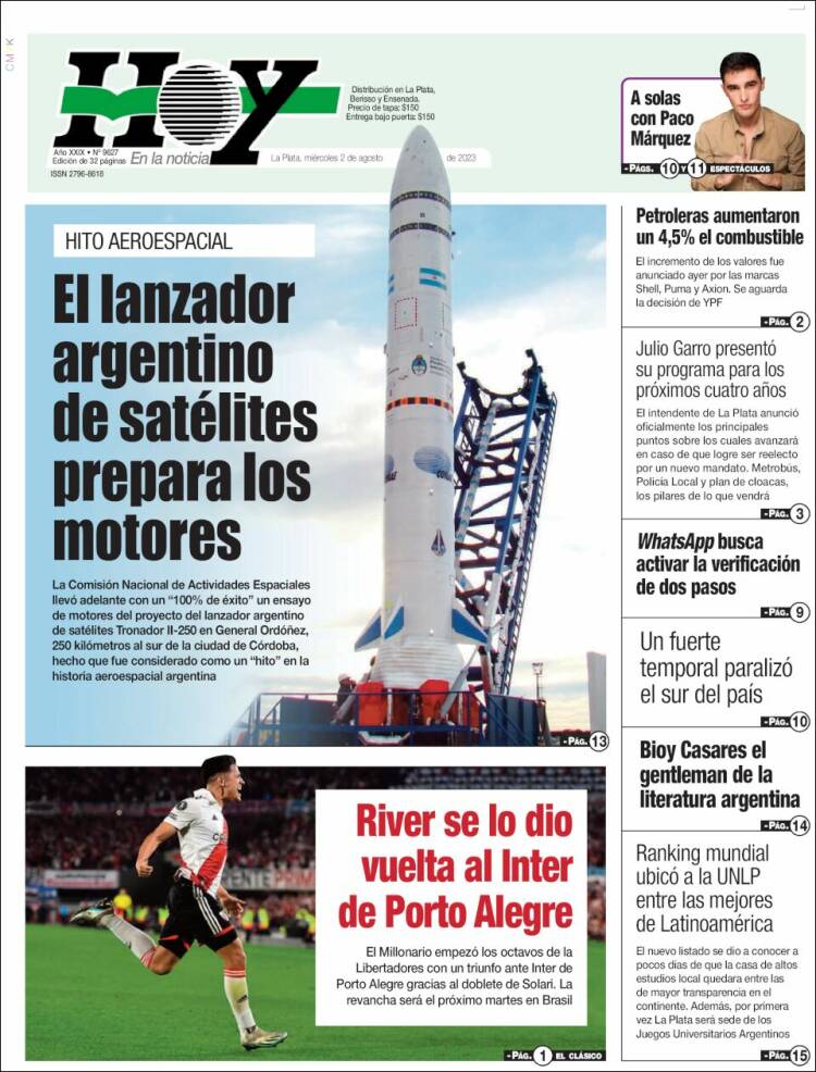 Portada de Diario Hoy (Argentina)