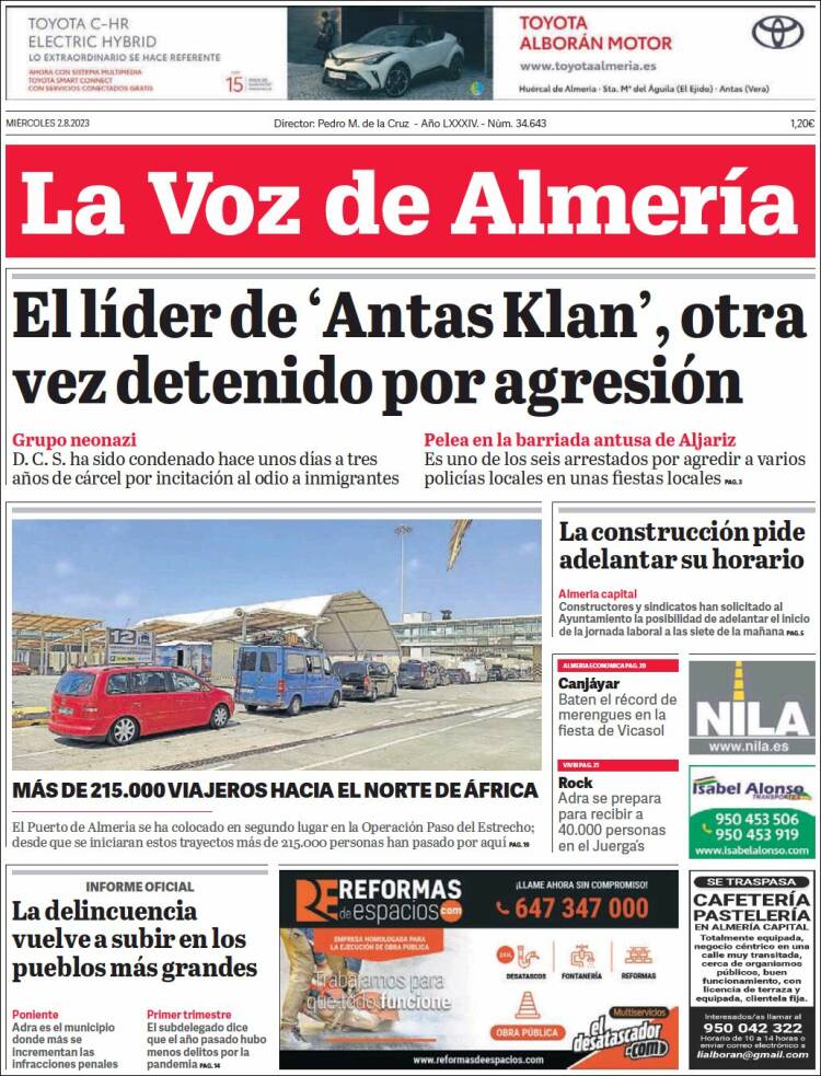 Portada de La Voz de Almería (Spain)