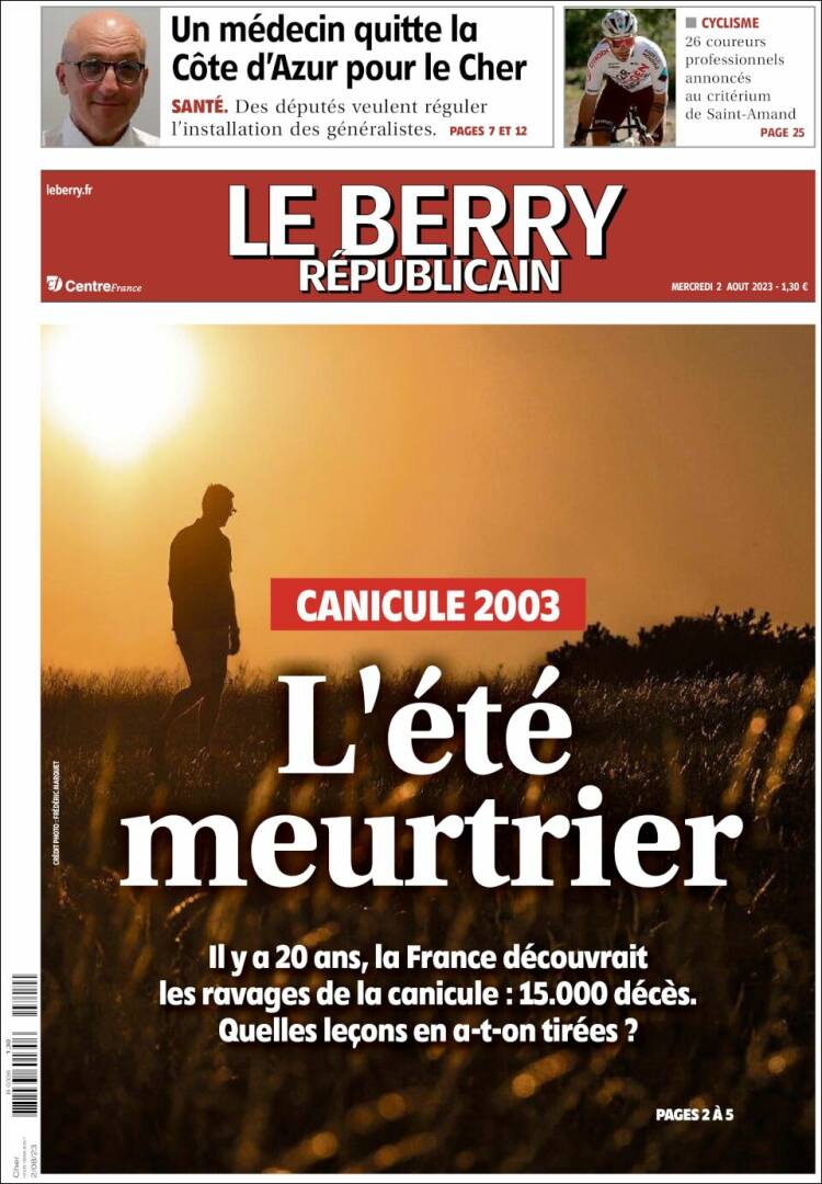 Portada de Berry Republicain (Francia)