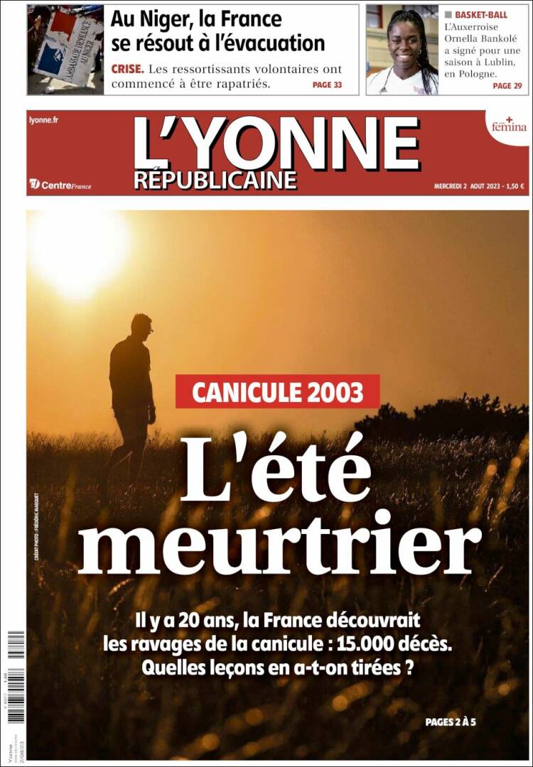 Portada de L'Yonne-Républicaine (Francia)