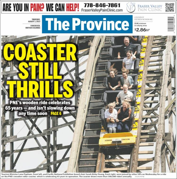 Portada de The Province (Canadá)