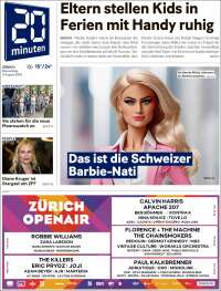 Portada de 20Minuten - Zürich (Suisse)
