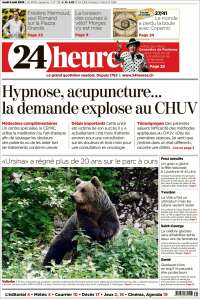 Portada de 24 Heures (Suisse)