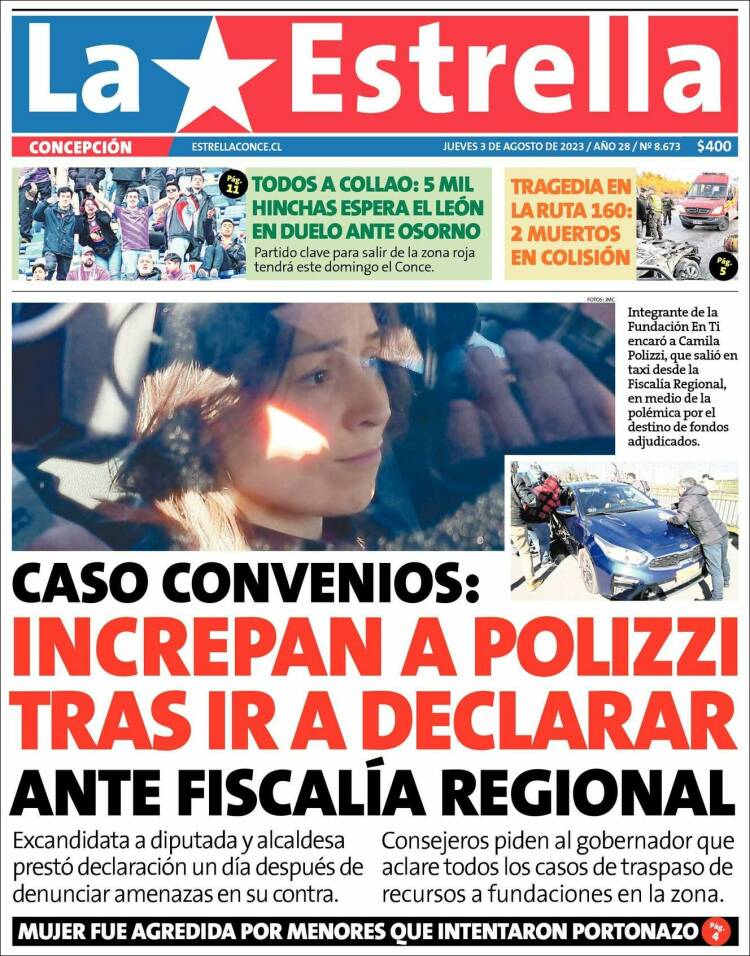 Portada de La Estrella de Concepción (Chile)