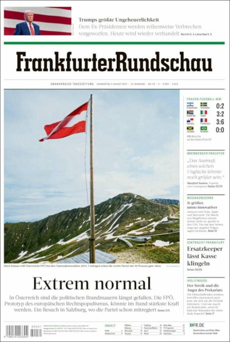 Portada de Frankfurter Rundschau (Alemania)