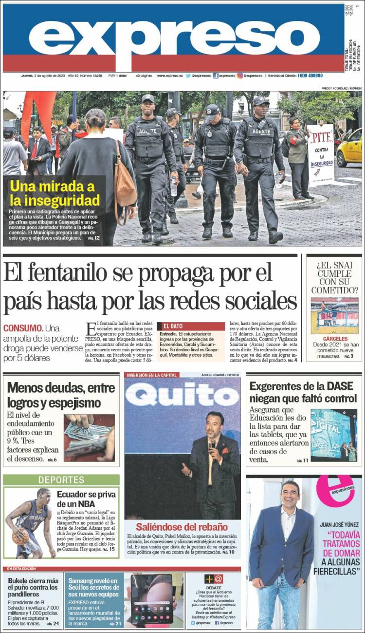 Portada de Expreso (Ecuador)