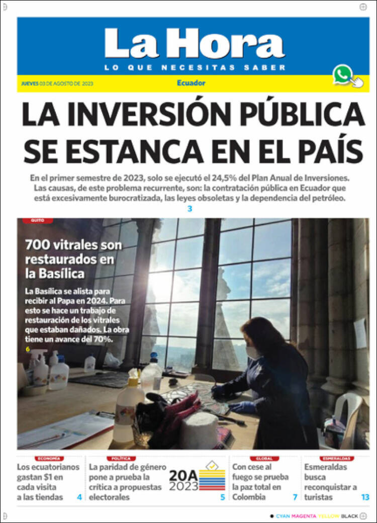 Portada de La Hora - Ecuador (Ecuador)