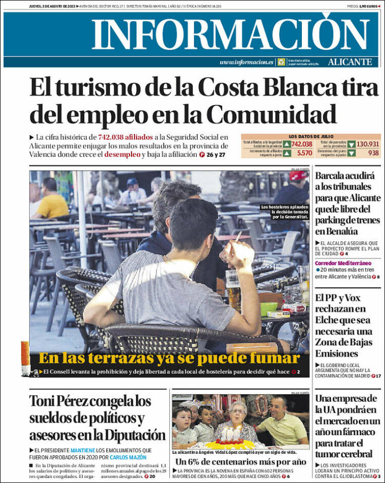 Portada de Diario Información (Spain)