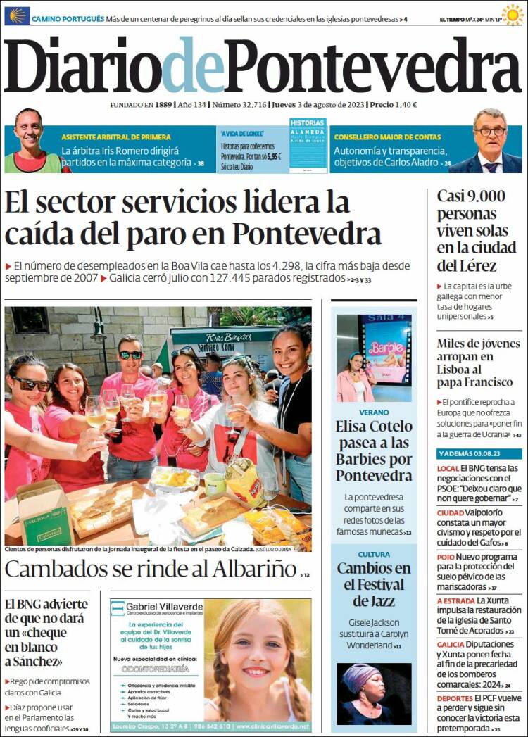 Portada de Diario de Pontevedra (Spain)