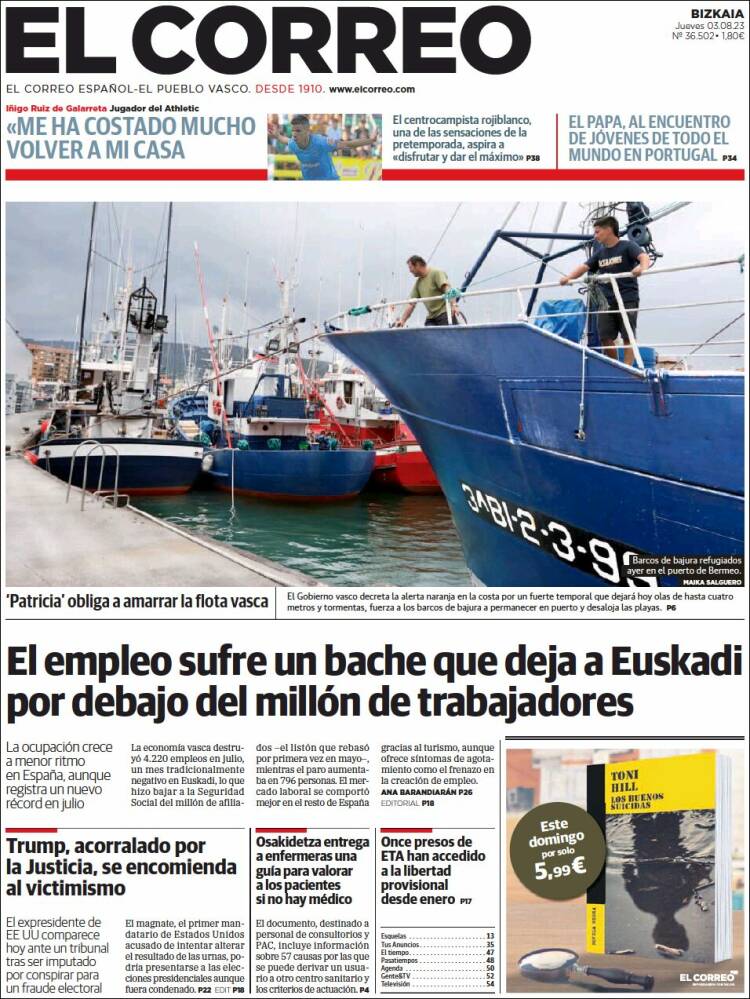 Portada de El Correo (España)