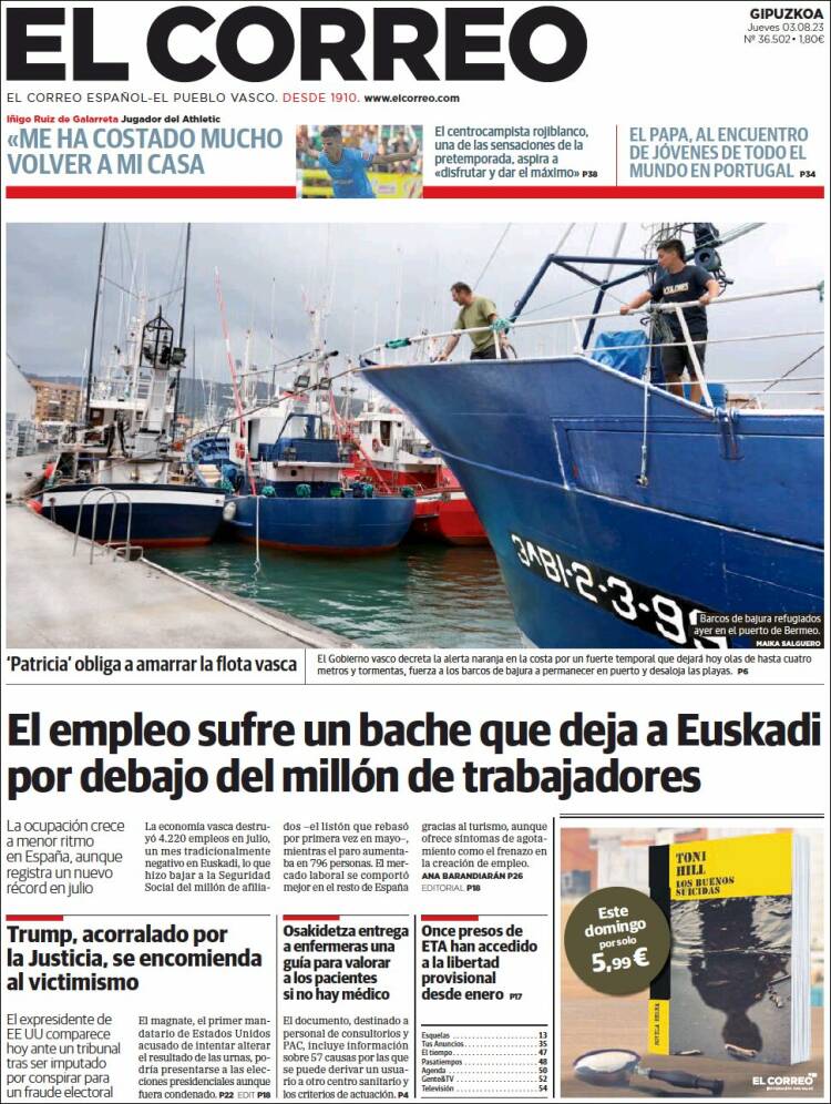 Portada de El Correo - Guipuzcoa (España)