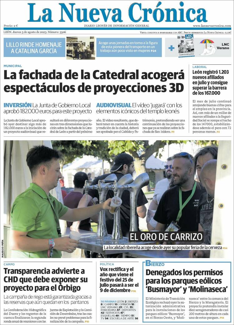 Portada de La Nueva Crónica (España)