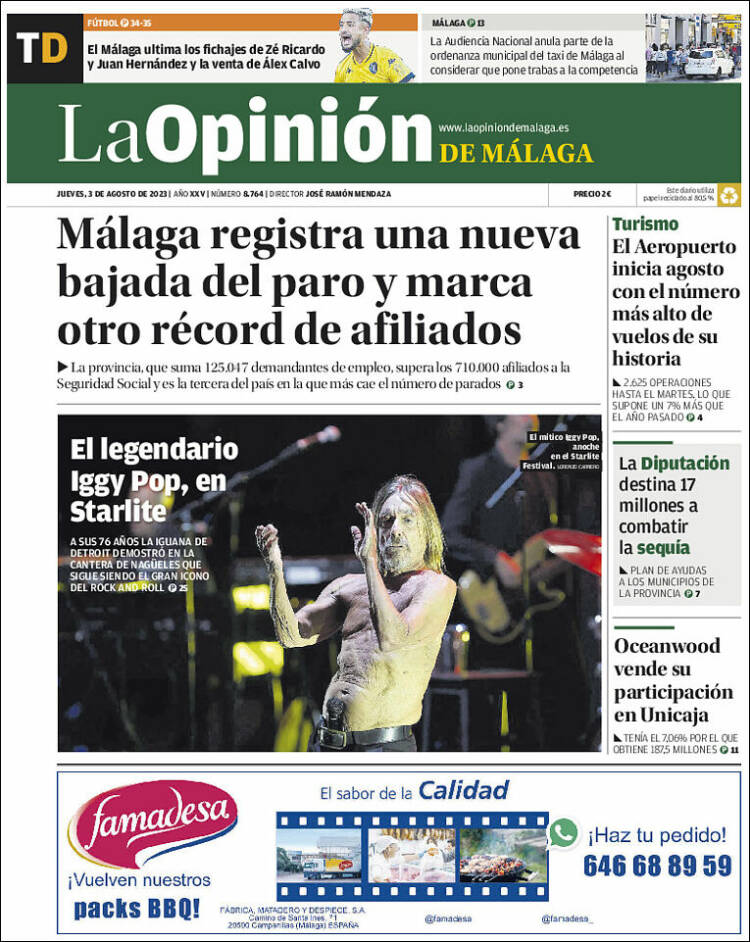 Portada de La Opinión de Málaga (Spain)