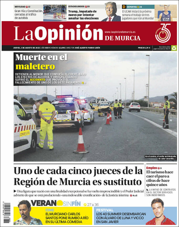 Portada de La Opinión de Murcia (Spain)