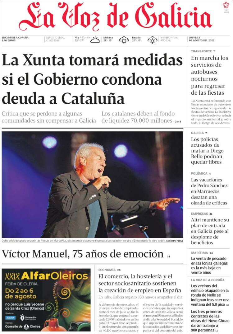 Portada de La Voz de Galicia (Spain)