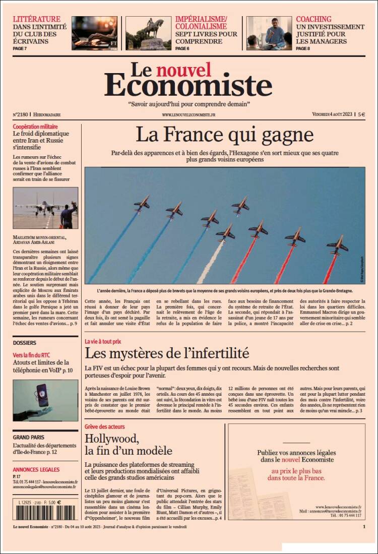 Portada de Le nouvel Economiste (France)