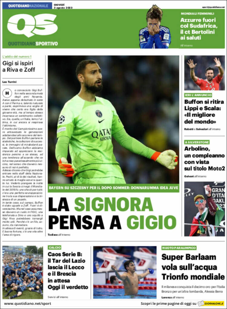 Portada de Quotidiano Sportivo (Italie)